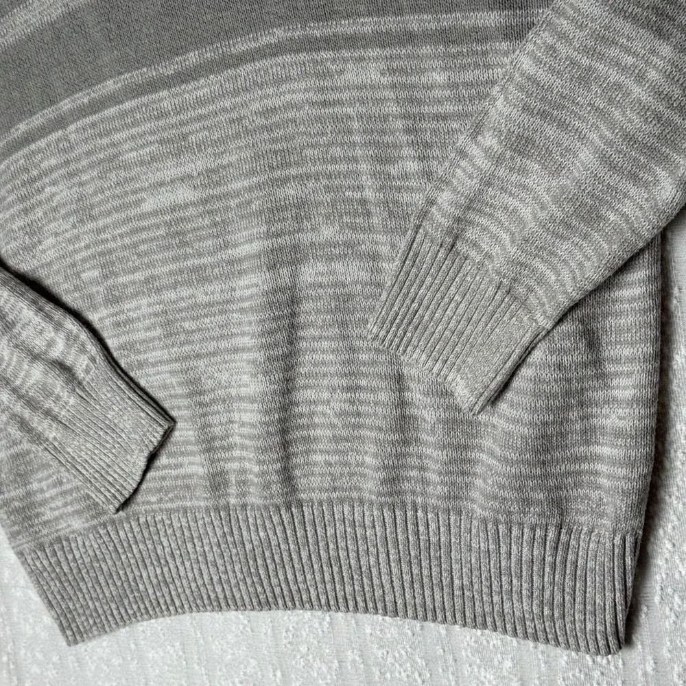 Urban Pipeline Mens 1/4 Zip Striped Old Money Sweater Size XL Gray Preppy Layers